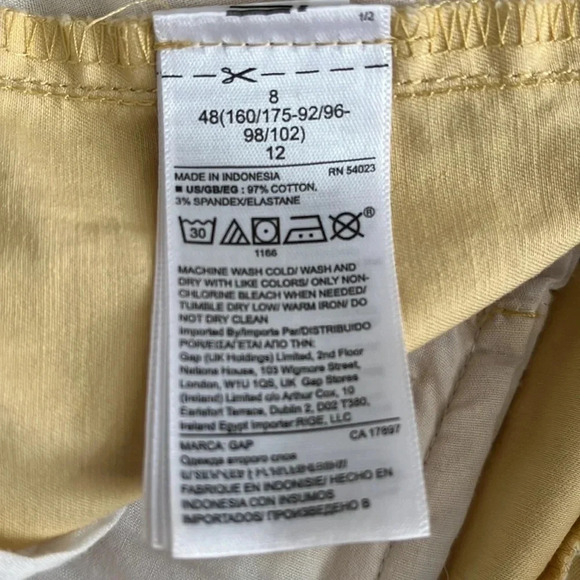 GAP Yellow Cotton Bermuda Shorts High Waisted, Size 8 - Picture 7 of 8